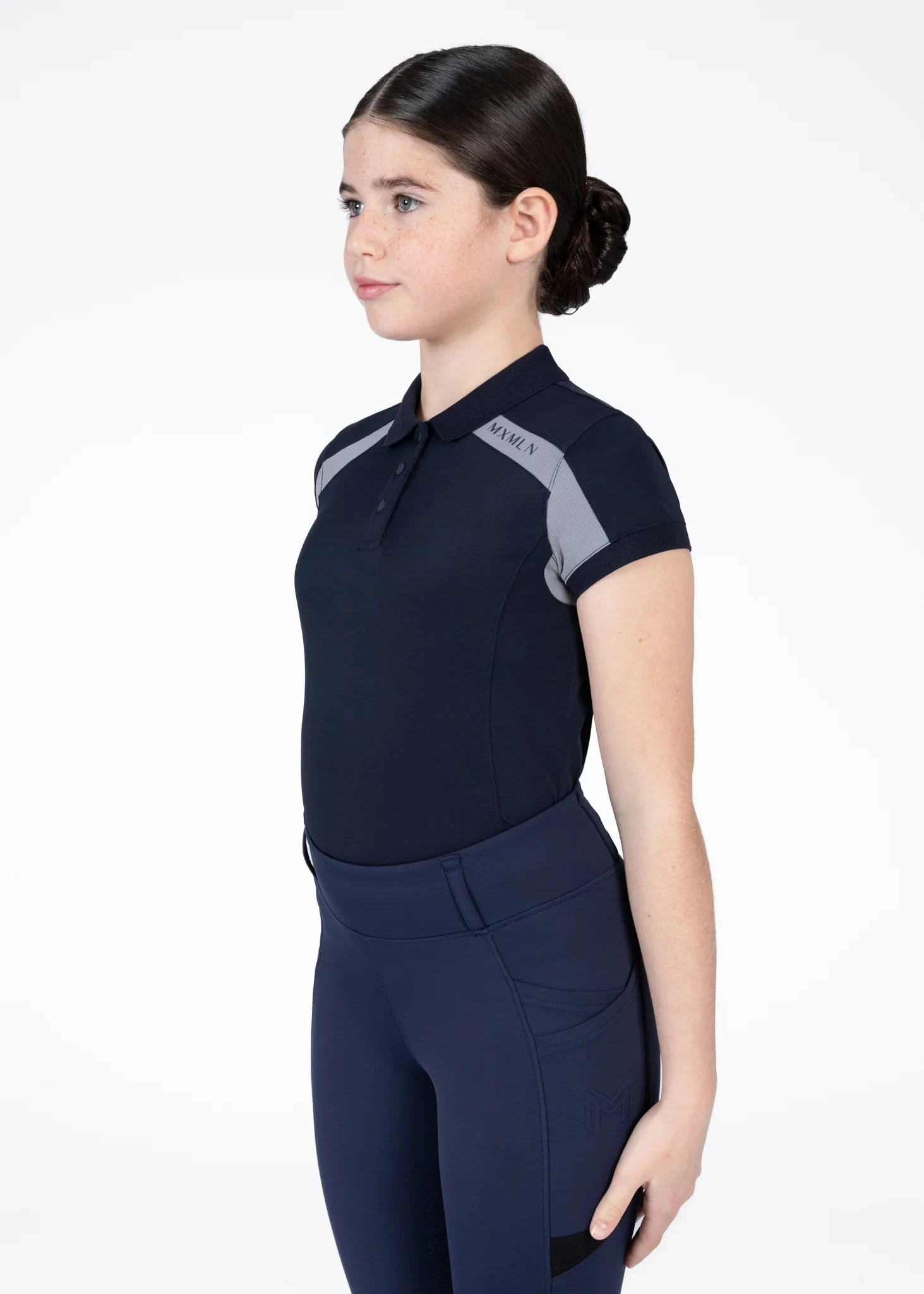 Maximilian Young Rider Aveen Polo Shirt Navy/Grey 3 Maximilian Young Rider Aveen Polo Shirt Navy/Grey - Image 3