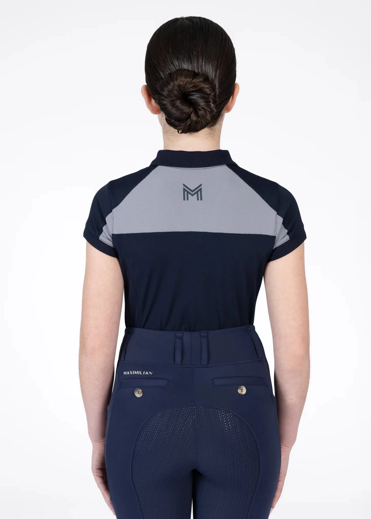 Maximilian Young Rider Aveen Polo Shirt Navy/Grey 2 Maximilian Young Rider Aveen Polo Shirt Navy/Grey - Image 2
