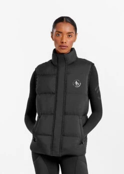 Aztec Diamond Puffer Vest Black