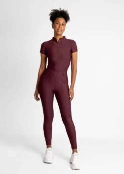 Maximilian Short Sleeve Base Layer Burgundy -Maximilian Store IMG 1987