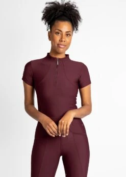 Maximilian Short Sleeve Base Layer Burgundy -Maximilian Store IMG 1990