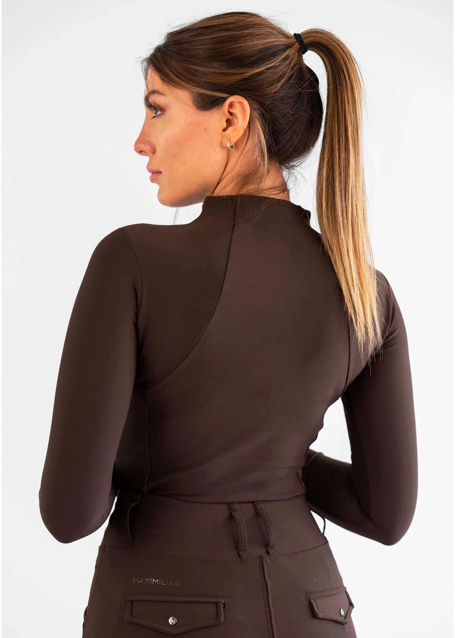 Maximilian Long Sleeve Base Layer Chocolate 2 Maximilian Long Sleeve Base Layer Chocolate - Image 2