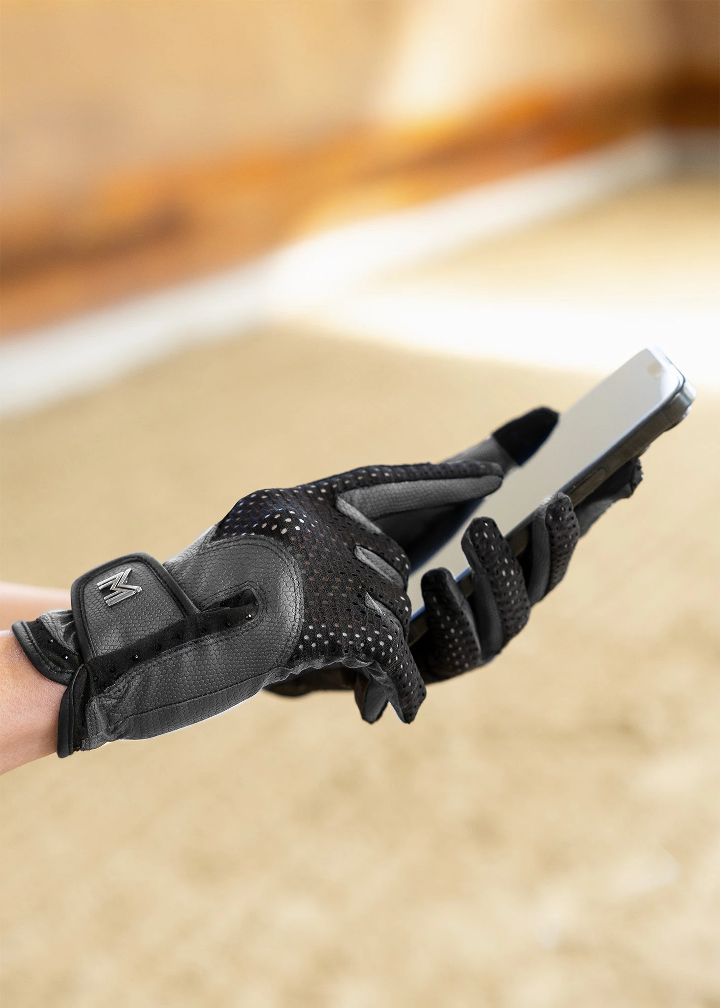 Maximilian Ava Riding Gloves Grey/Black 2 Maximilian Ava Riding Gloves Grey/Black - Image 2