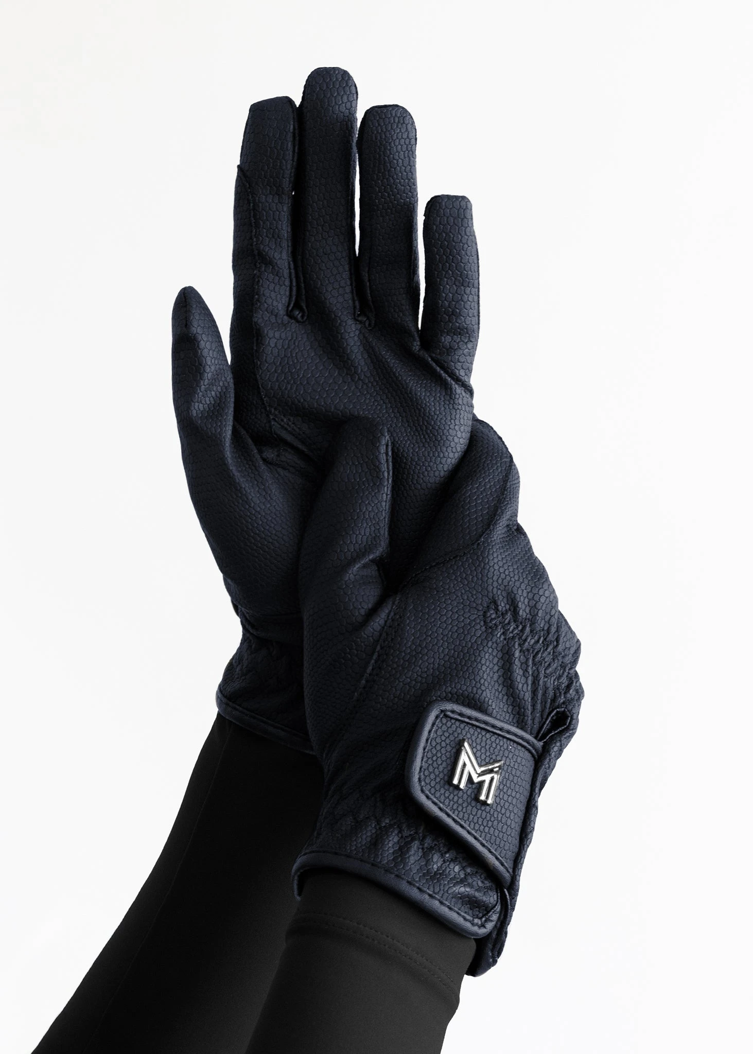 Maximilian Emblem Riding Gloves Navy 2 Maximilian Emblem Riding Gloves Navy - Image 2