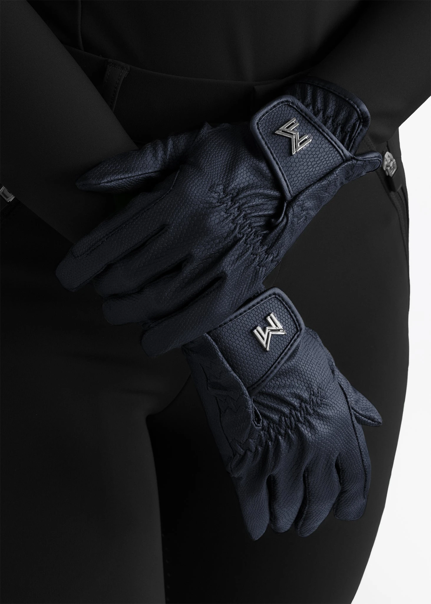 Maximilian Emblem Riding Gloves Navy 1 Maximilian Emblem Riding Gloves Navy
