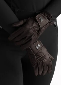 Maximilian Emblem Riding Gloves Chocolate