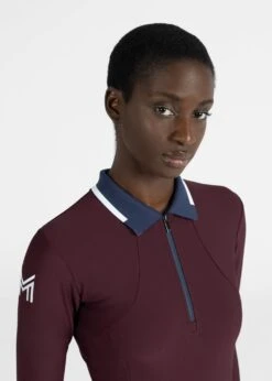 Maximilian Concept Long Sleeve Polo Shirt Burgundy 6 Maximilian Concept Long Sleeve Polo Shirt Burgundy -Maximilian Store IMG 2465