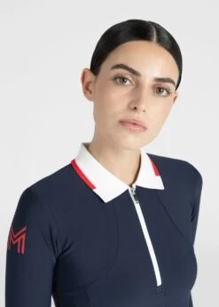 Maximilian Concept Long Sleeve Polo Shirt Navy -Maximilian Store IMG 2470