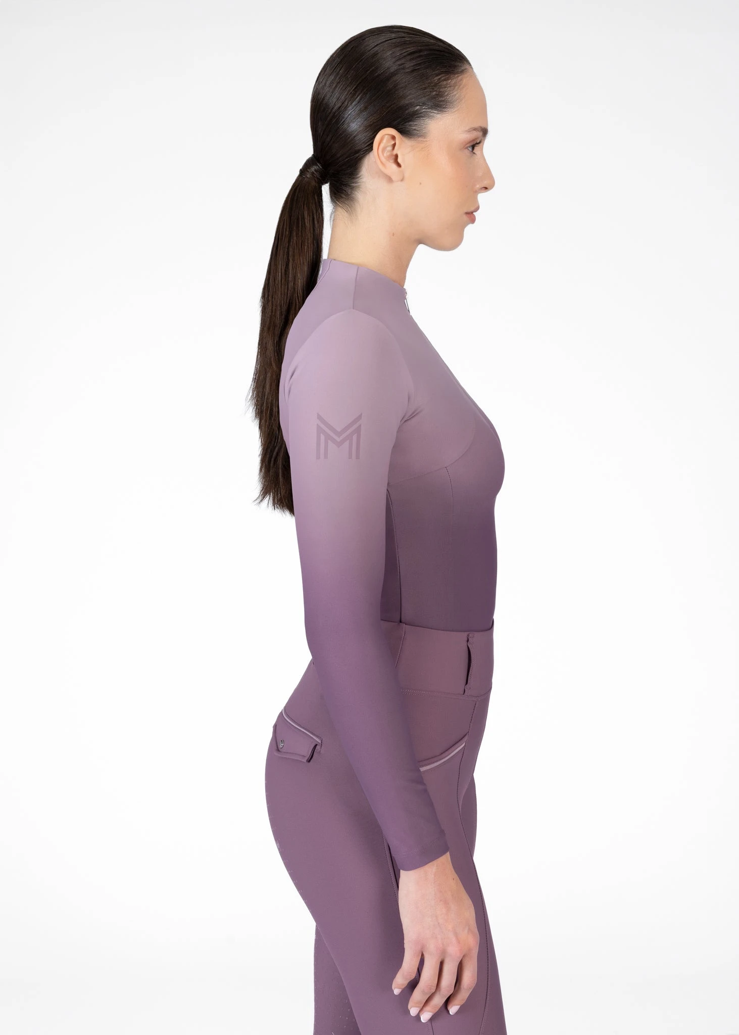 Maximilian Ombré Long Sleeve Base Layer Plum/Orchid 3 Maximilian Ombré Long Sleeve Base Layer Plum/Orchid - Image 3
