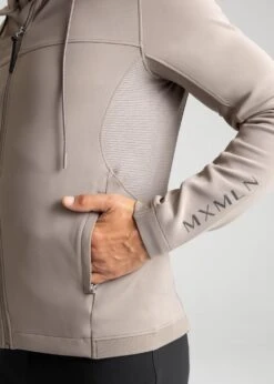 Maximilian Club Zip Hoodie Taupe -Maximilian Store IMG 2673