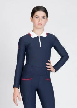 Maximilian Young Rider Concept Long Sleeve Polo Shirt Navy