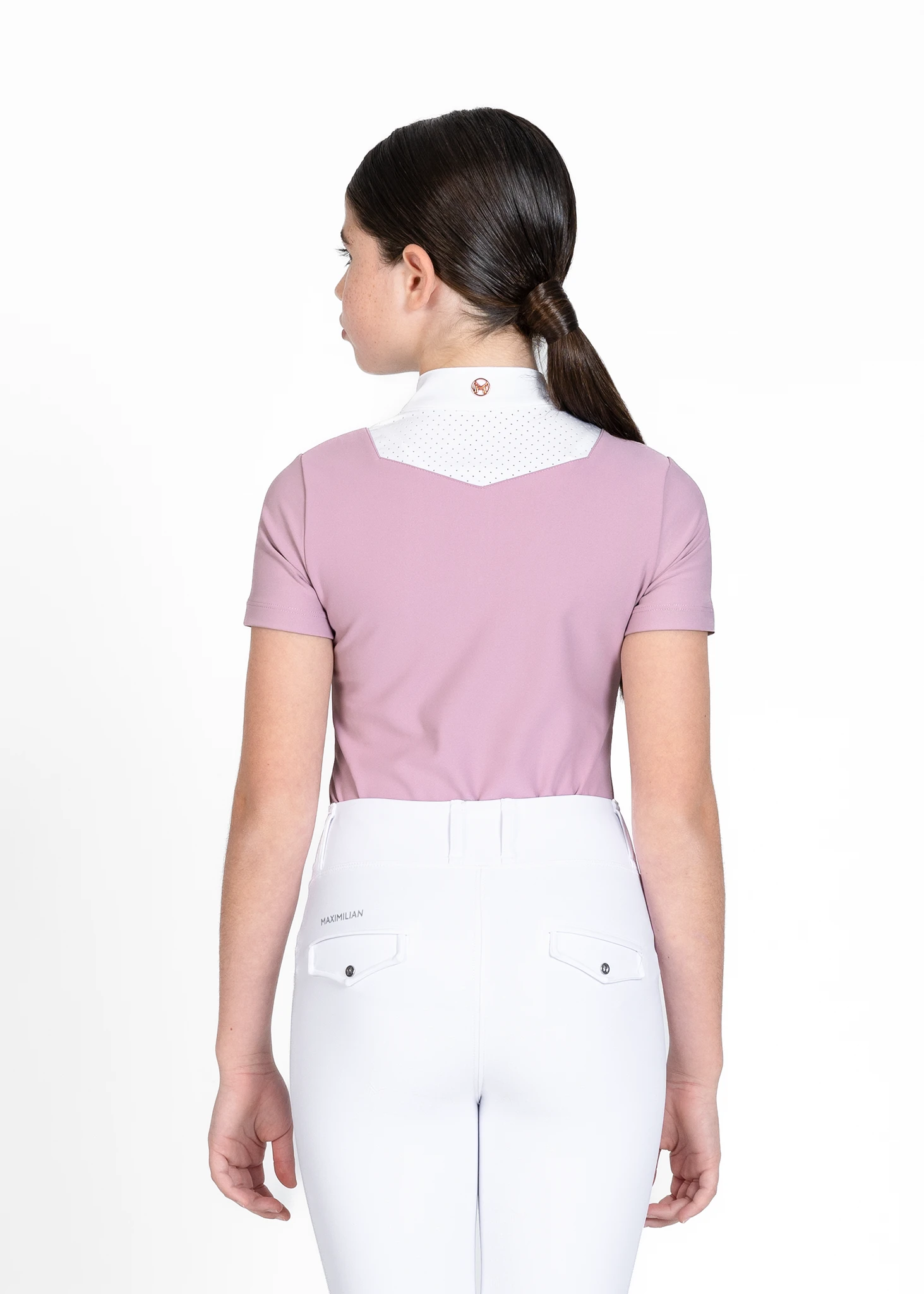 Maximilian Young Rider Sienna Short Sleeve Show Shirt Mauve 2 Maximilian Young Rider Sienna Short Sleeve Show Shirt Mauve - Image 2