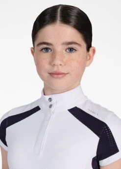 Maximilian Young Rider Aveen Short Sleeve Show Shirt White/Navy -Maximilian Store IMG 2836