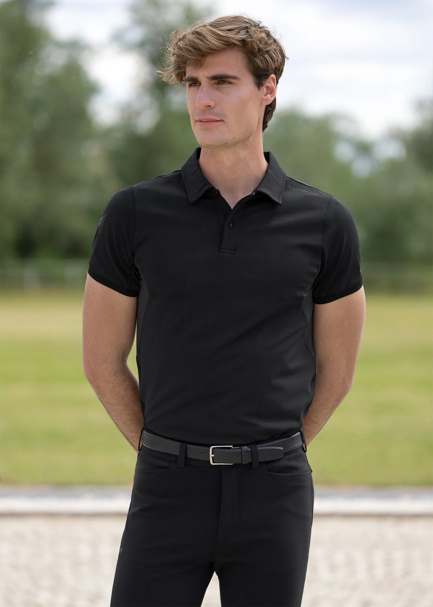 Maximilian Cross Polo Shirt Black 1 Maximilian Cross Polo Shirt Black