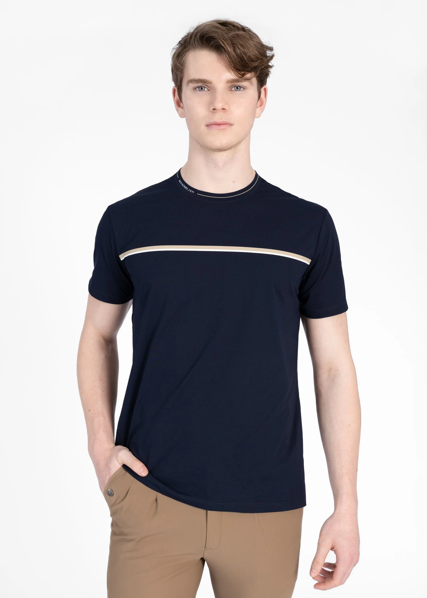 Maximilian Step Technical T-Shirt Navy 1 Maximilian Step Technical T-Shirt Navy