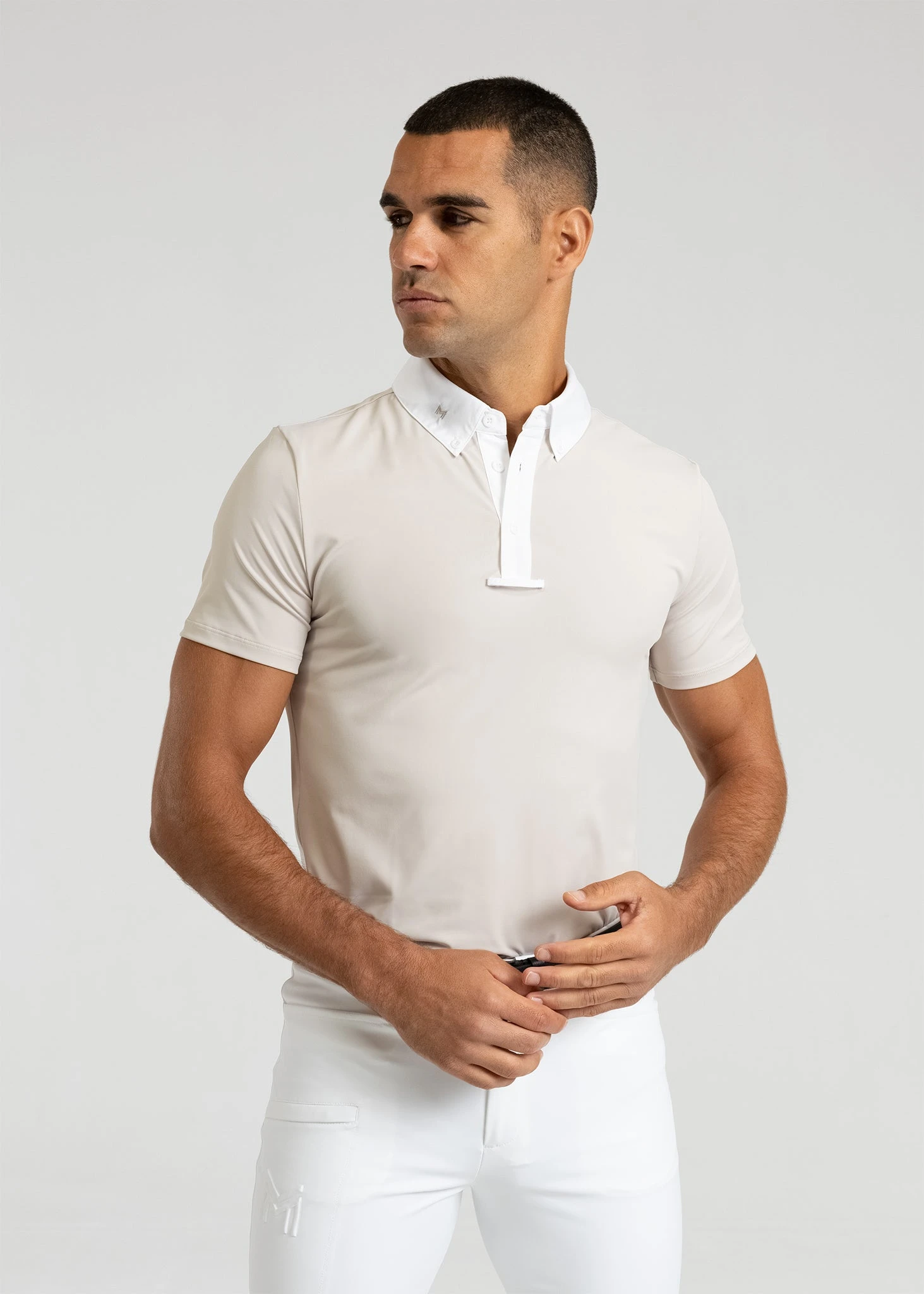 Maximilian Active Short Sleeve Competition Shirt Beige 1 Maximilian Active Short Sleeve Competition Shirt Beige