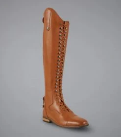 Premier Equine Maurizia Ladies Lace Front Leather Riding Boots Cognac