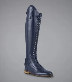 Premier Equine Maurizia Ladies Lace Front Leather Riding Boots Navy