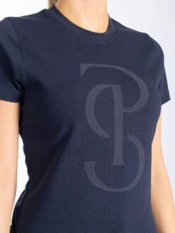 PS Of Sweden Signe Cotton T-Shirt Navy -Maximilian Store Navy Signe ss cotton tee 8780 1500x2000px