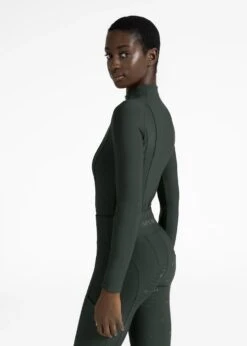 Maximilian Frame Long Sleeve Base Layer Hunter Green -Maximilian Store WOMW251 095