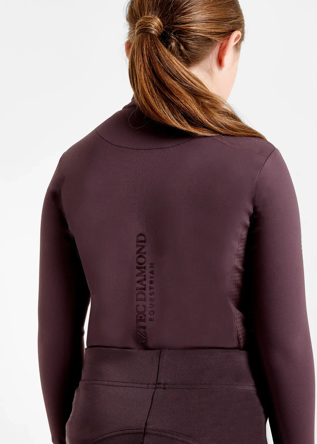 Aztec Diamond Young Rider Long Sleeve Base Layer Maroon 3 Aztec Diamond Young Rider Long Sleeve Base Layer Maroon - Image 3