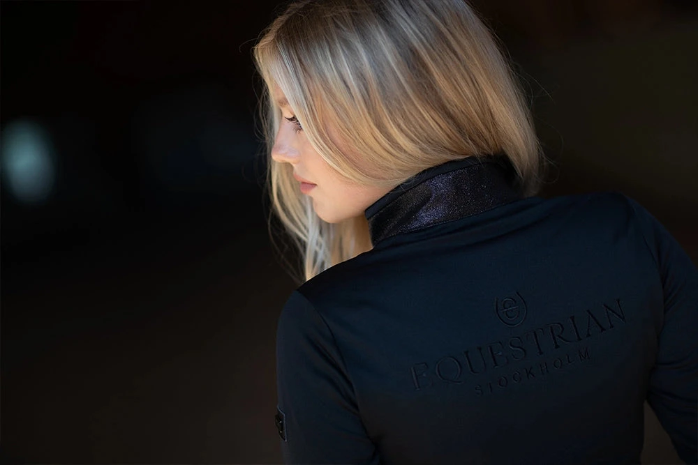 Equestrian Stockholm Fleece Jacket All Black Glimmer 3 Equestrian Stockholm Fleece Jacket All Black Glimmer - Image 3