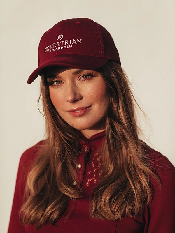 Equestrian Stockholm Cotton Cap Bordeaux Silver 2 Equestrian Stockholm Cotton Cap Bordeaux Silver - Image 2