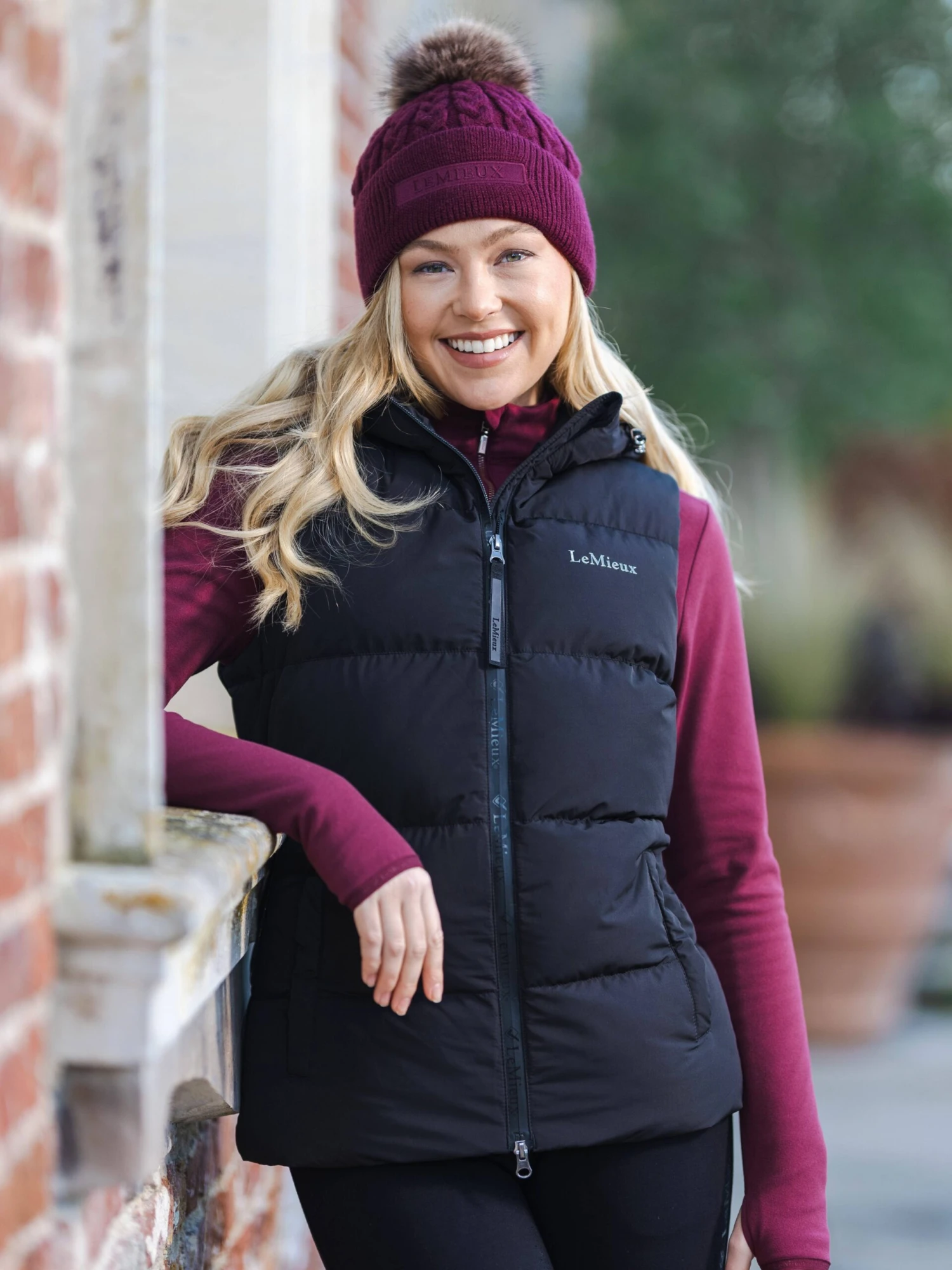 LeMieux Clara Cable Beanie Merlot 2 LeMieux Clara Cable Beanie Merlot - Image 2