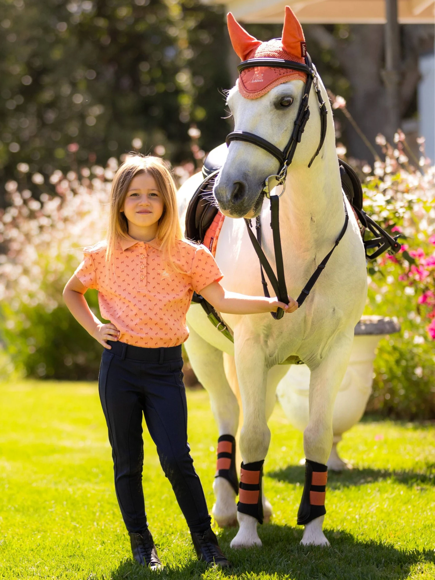 LeMieux Mini Polo Shirt Sherbet 2 LeMieux Mini Polo Shirt Sherbet - Image 2