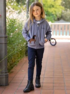 LeMieux Mini Charlie Zip Through Hoodie Jay Blue -Maximilian Store it04187 lifestyle minicharliezipthrough jayblue 6