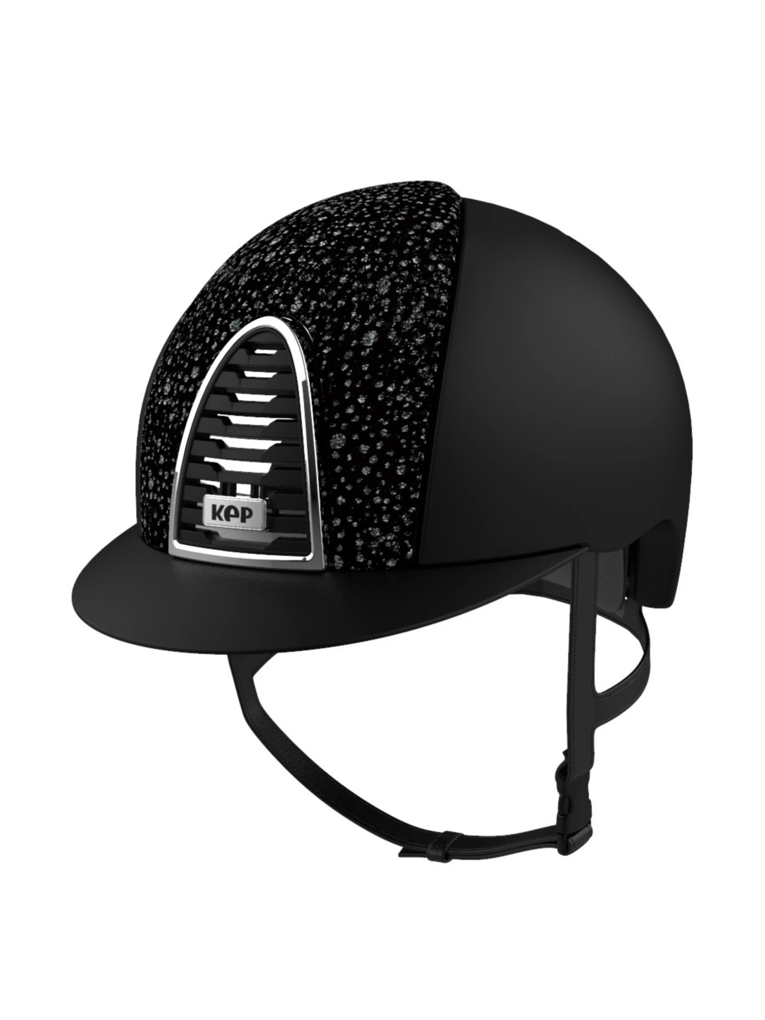 KEP Cromo 2.0 Helmet Textile Black - Sparkling Black Velvet Front Panel 1 KEP Cromo 2.0 Helmet Textile Black - Sparkling Black Velvet Front Panel