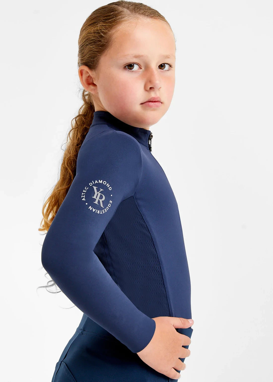 Aztec Diamond Young Rider Long Sleeve Base Layer Navy 1 Aztec Diamond Young Rider Long Sleeve Base Layer Navy