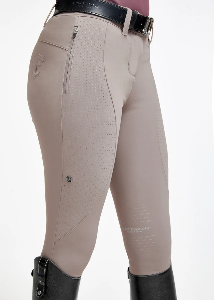 Aztec Diamond Performance Breeches Taupe 2 Aztec Diamond Performance Breeches Taupe - Image 2