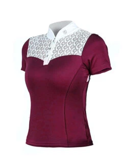 Equestrian Stockholm Crystal Champion Top White Bordeaux