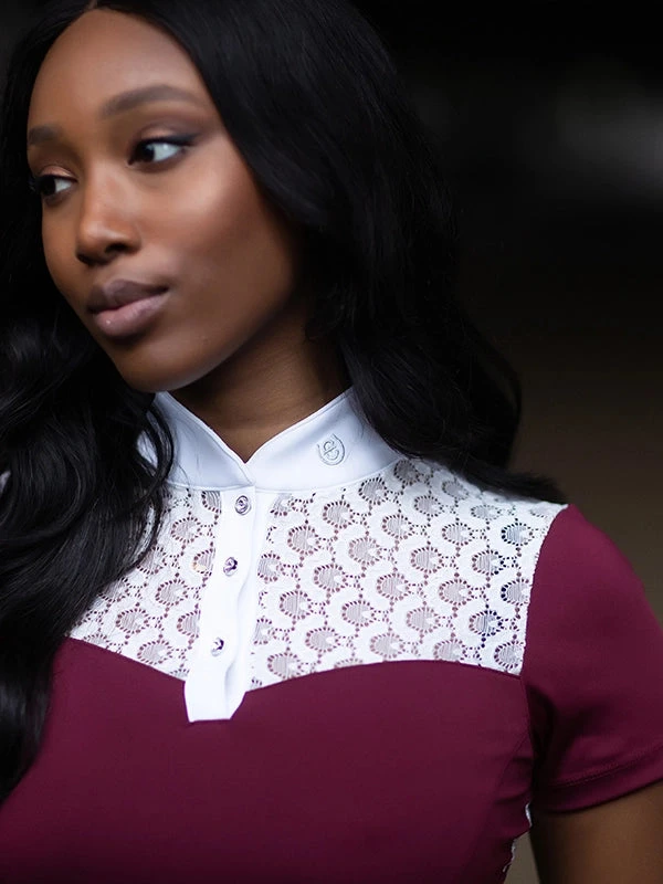 Equestrian Stockholm Crystal Champion Top White Bordeaux 3 Equestrian Stockholm Crystal Champion Top White Bordeaux - Image 3