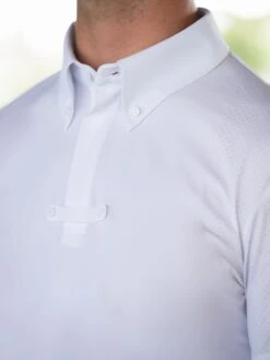 Equestrian Stockholm Divine Motion Competition Shirt Men White -Maximilian Store white riding top ridtopp oben reiten top rijden on2 5