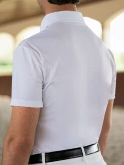 Equestrian Stockholm Divine Motion Competition Shirt Men White -Maximilian Store white riding top ridtopp oben reiten top rijden on3